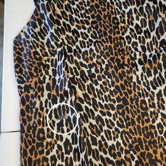 Vanity Fair 70s Leopard Print Nightgown Slip Dress Zigzag Hem Nylon Lounger - Picture 15 of 16
